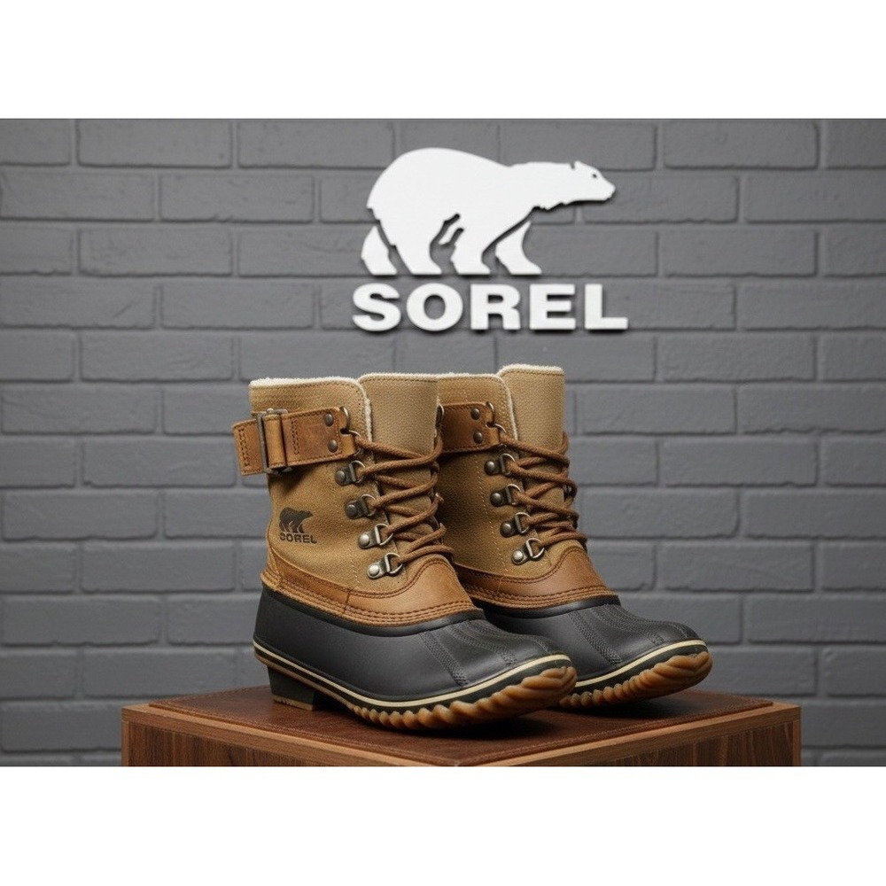 🔥SOREL 🤎🖤🤎Tivoli II Waterproof Suede Winter Snow Boots | Size 6 | Elk/Black